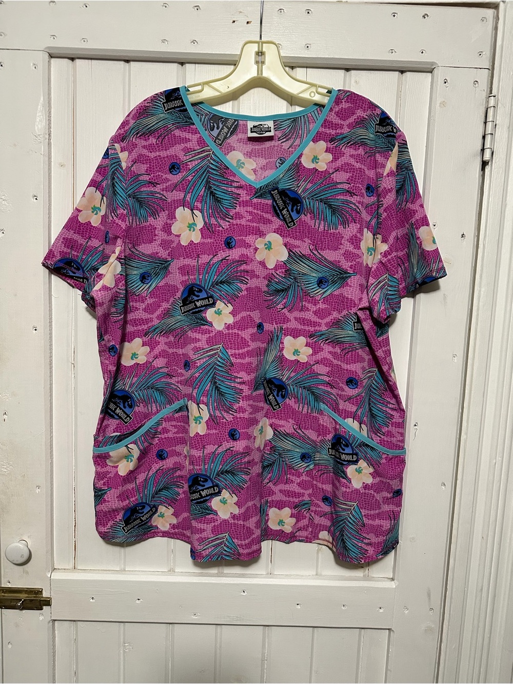 Jurassic World Pink Scrub Top